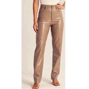 Abercrombie & Fitch | The 90s Straight Ultra High Rise Vegan Faux Leather Pants